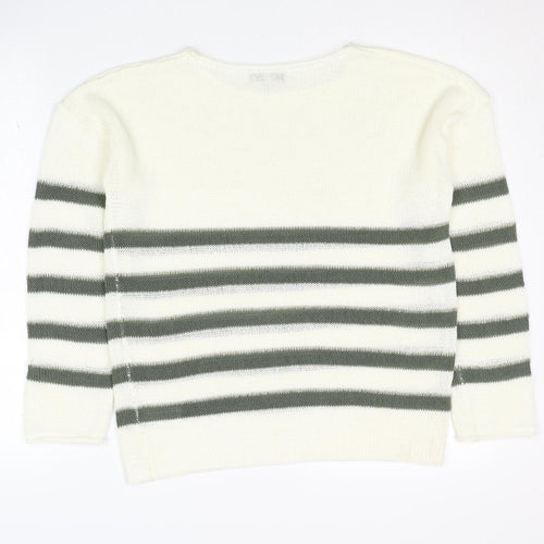 Next Women's Ivory Striped Pullover Jumper Size 10