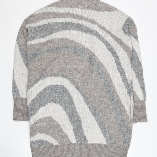 Happily Grey Women's Multicoloured Open Front Cardigan M