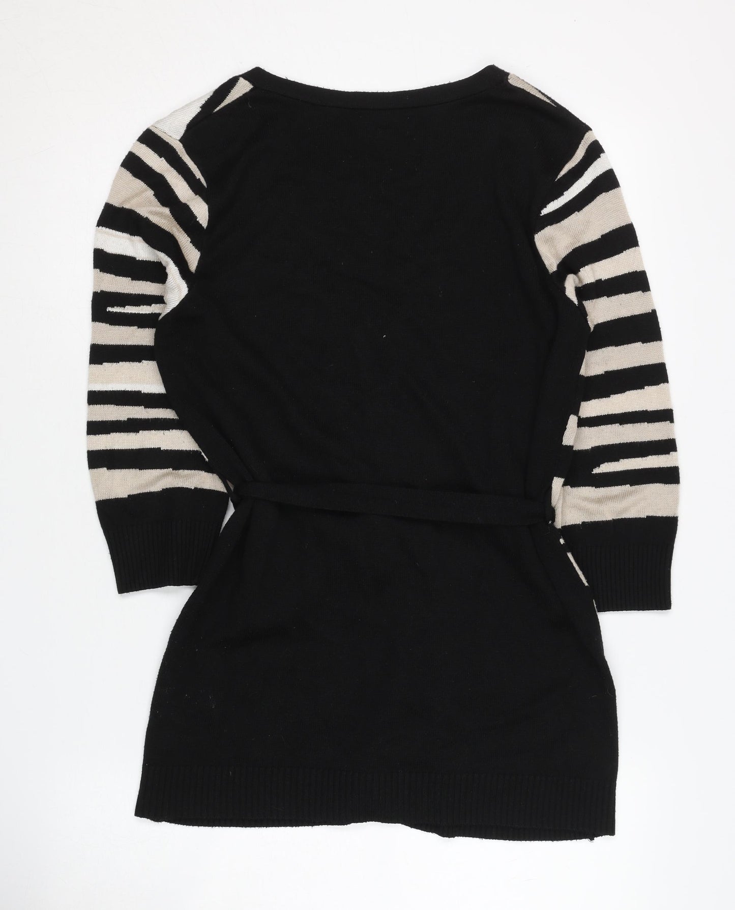 Linea Women's Black Beige Cardigan M, Viscose Acrylic Blend