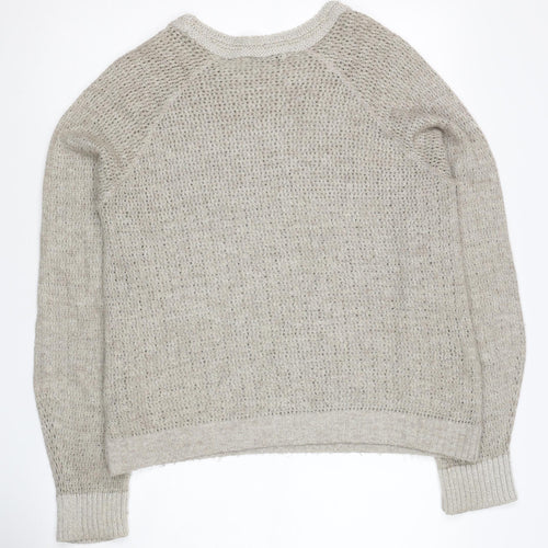 Mango Beige Pullover Women Jumper, Size 12, Winter Knit