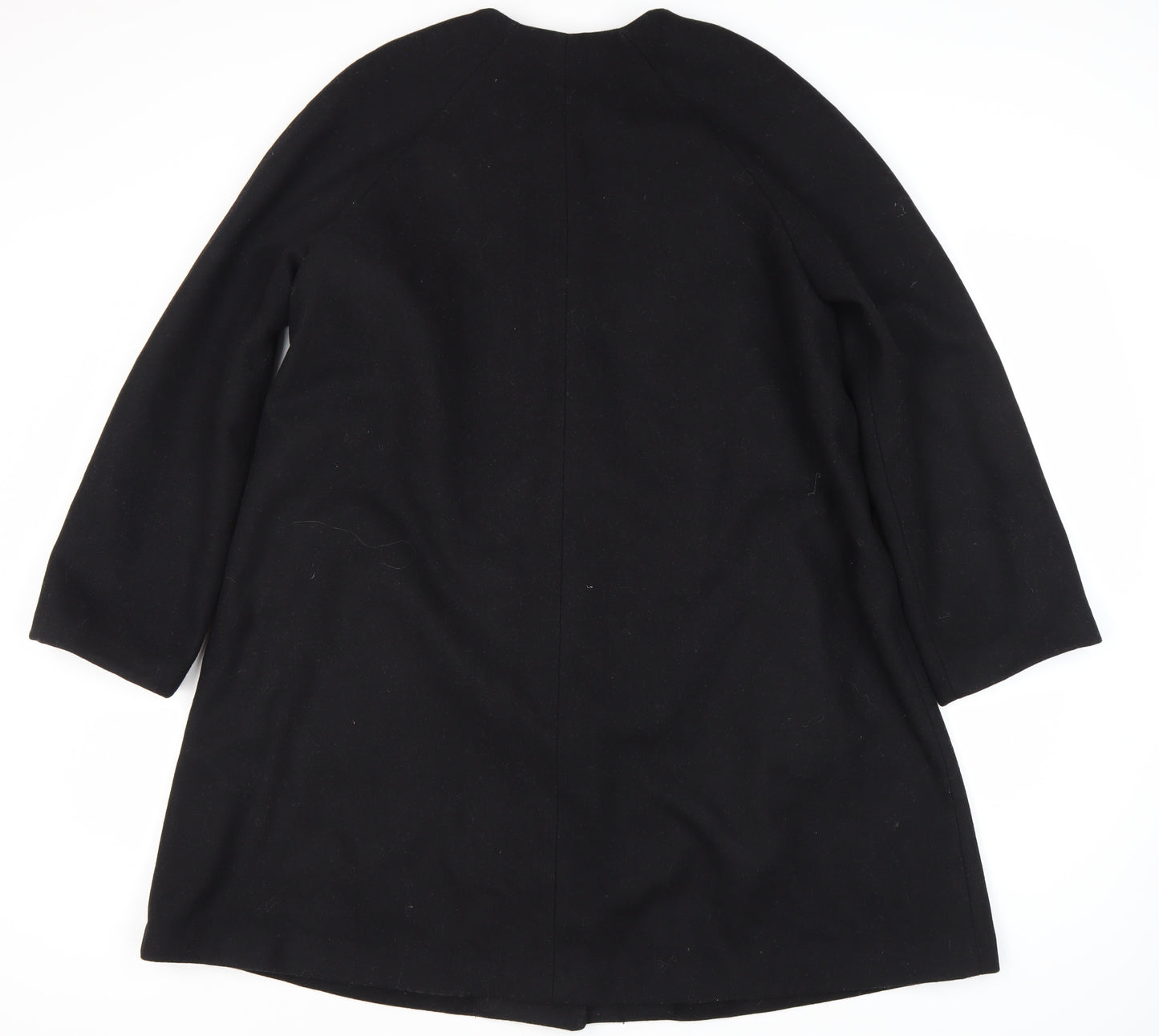 H&M Women's Black Wool Blend Long Coat Size 12