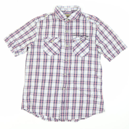 Next Men’s Multicoloured Plaid Short Sleeve Shirt M