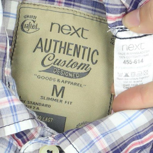 Next Men’s Multicoloured Plaid Short Sleeve Shirt M