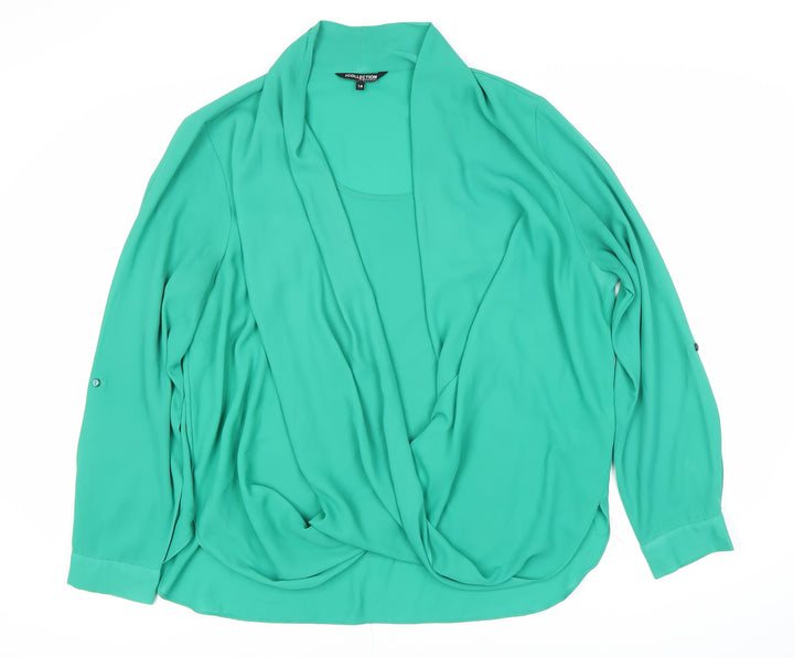 The Collection Women’s Green Wrap Blouse Size 18