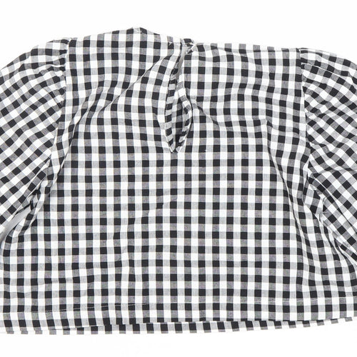 Seven August Women's Black Check Blouse S