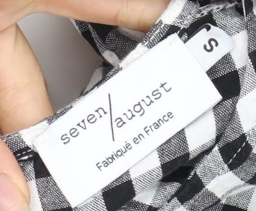 Seven August Women's Black Check Blouse S