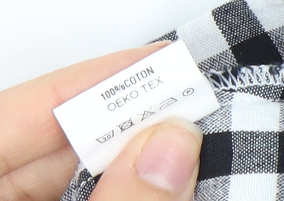 Seven August Women's Black Check Blouse S