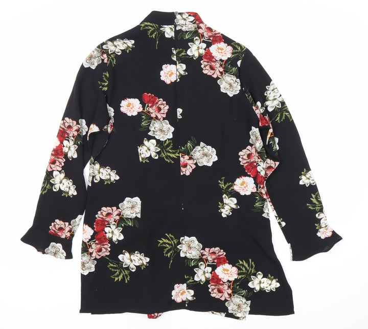 SOSANDAR Women's Black Floral Tunic, Size 10