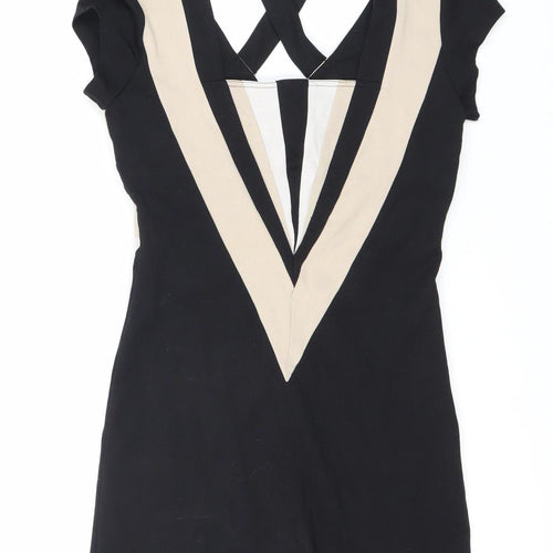 RingSpun Women's Colourblock Knee Length Bodycon Dress
