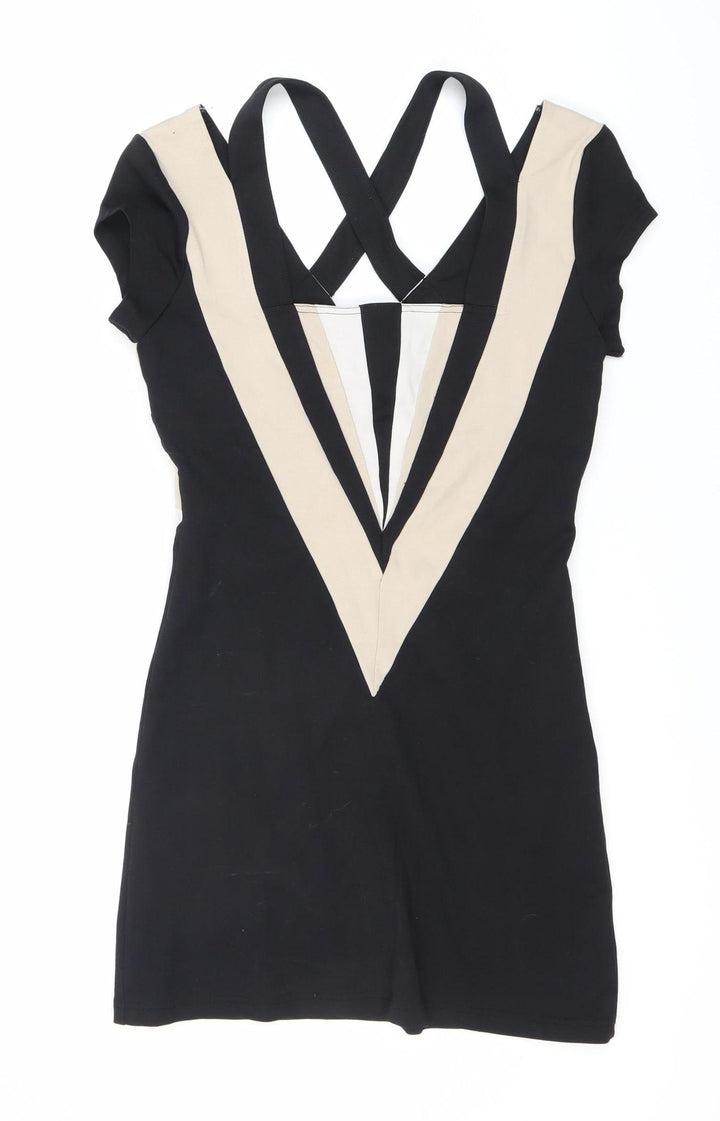 RingSpun Women's Colourblock Knee Length Bodycon Dress