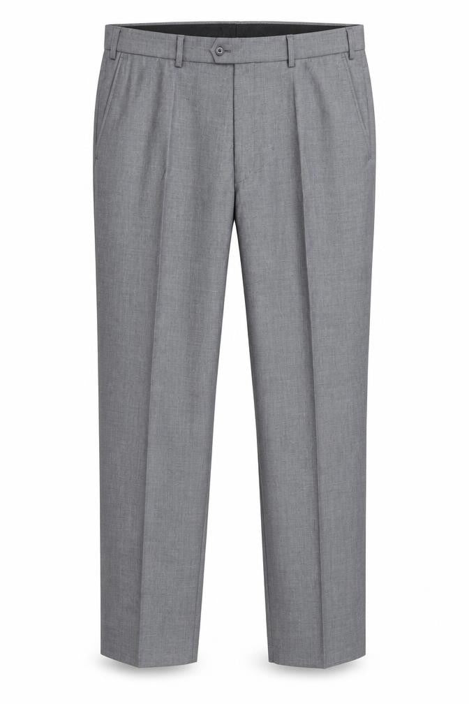 Front view of Charlton Gray Men's Grey Dress Pants, Size 40S