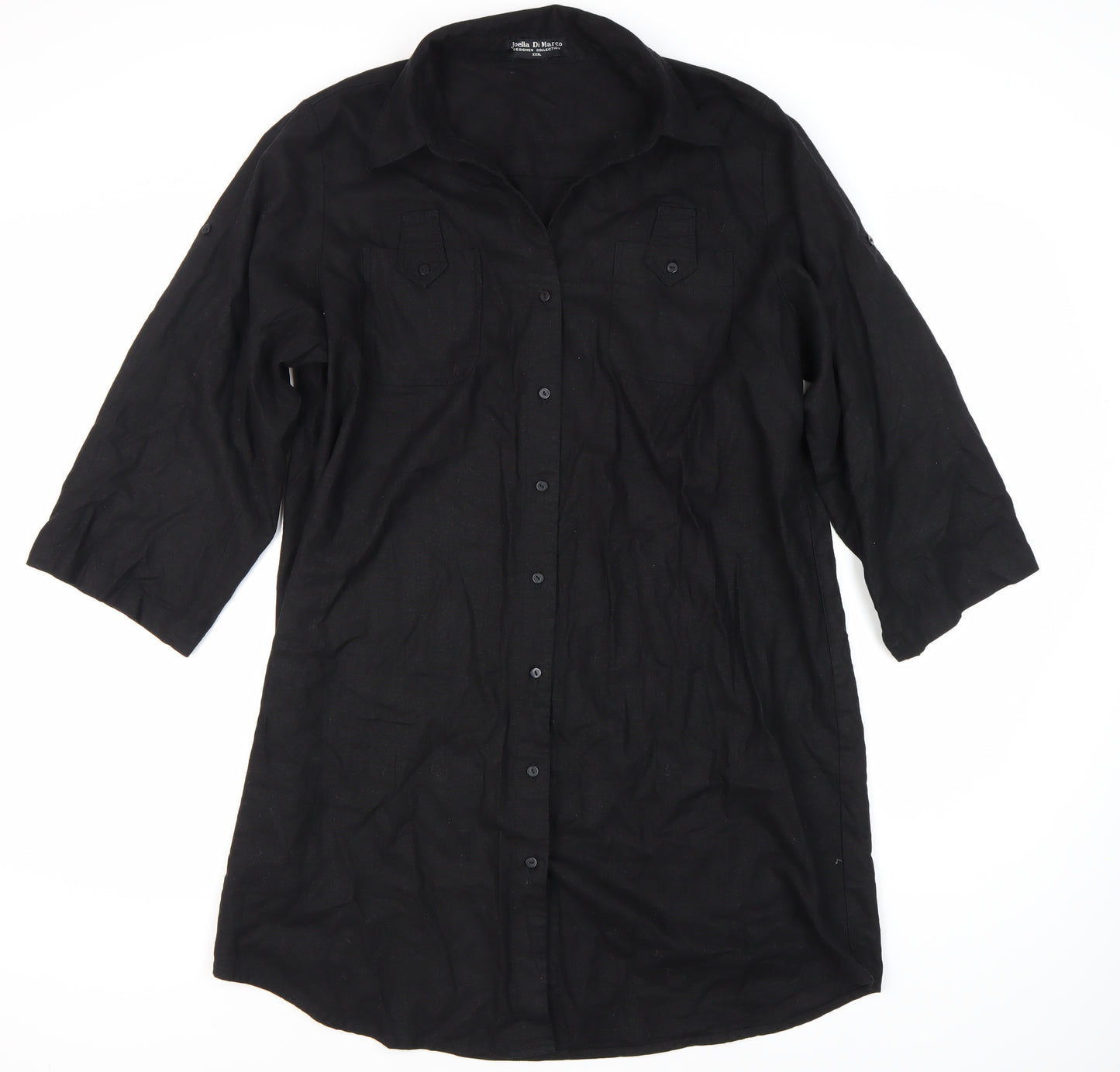 Joella Di Marco Women's 3XL Black Button-Up Shirt