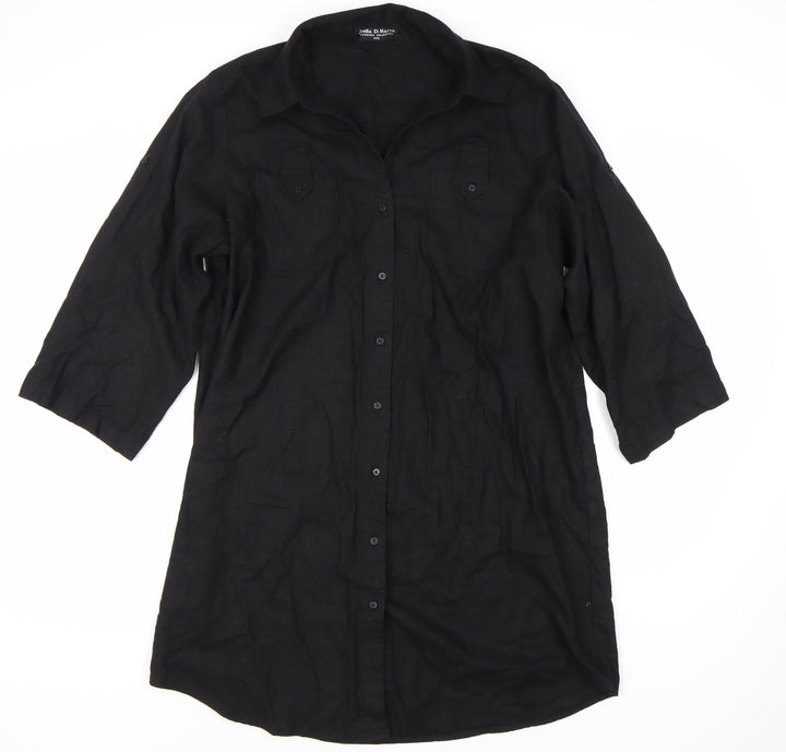Joella Di Marco Women's 3XL Black Button-Up Shirt