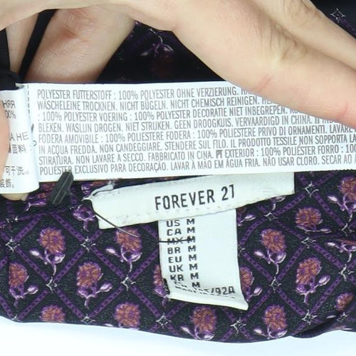 Forever 21 Women's Multicoloured Floral Strapless Dress M