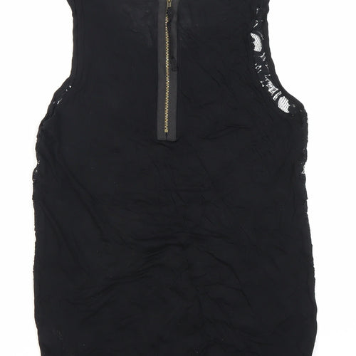 Topshop Women's Black Lace Tank, Size 10