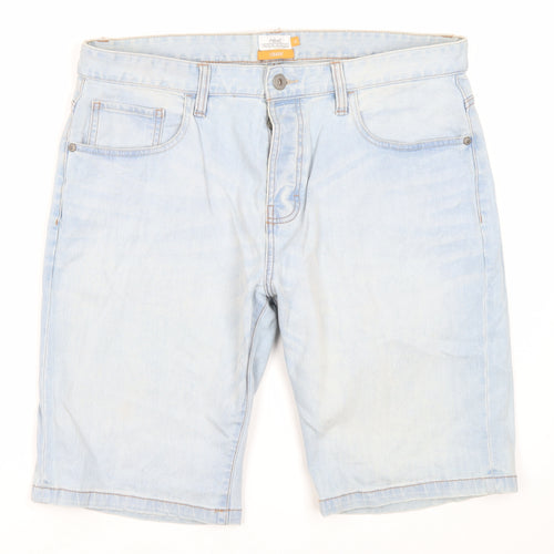 Next Men's Light Blue Denim Chino Shorts 36