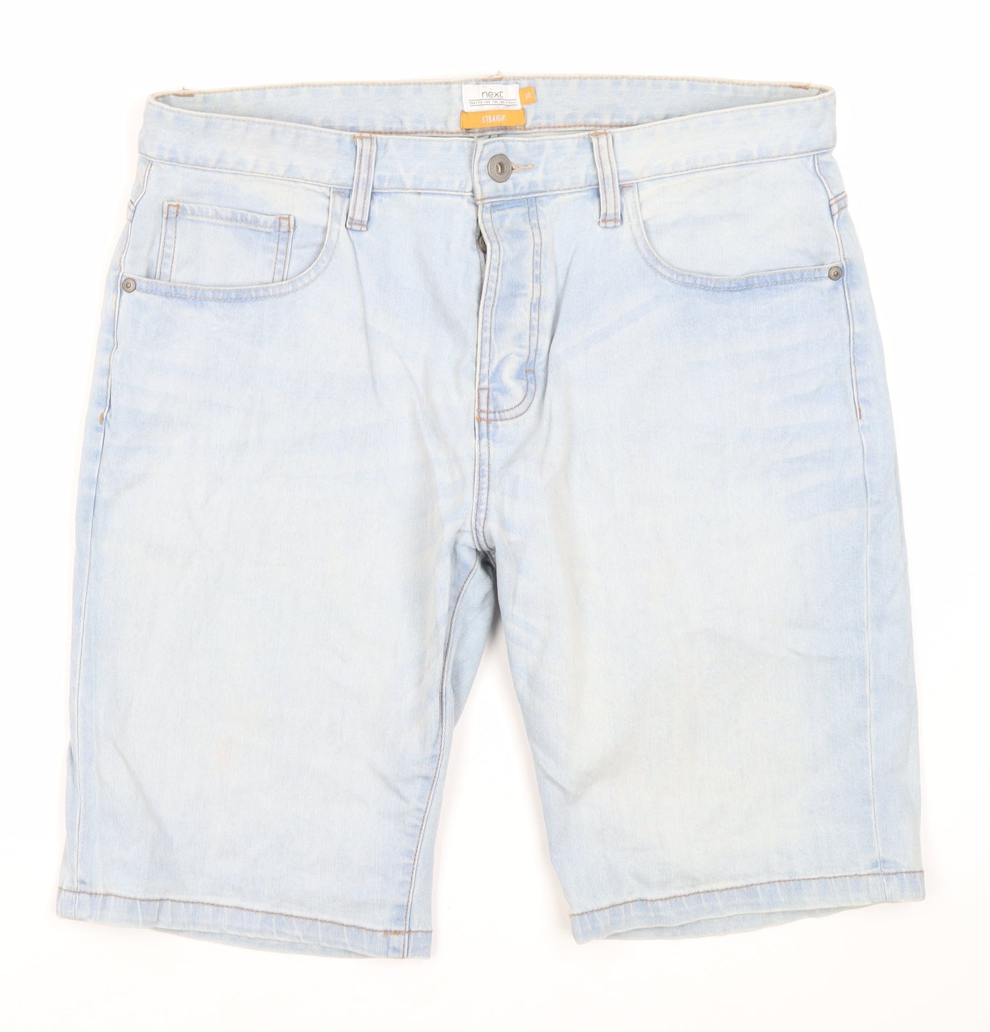 Next Men's Light Blue Denim Chino Shorts 36