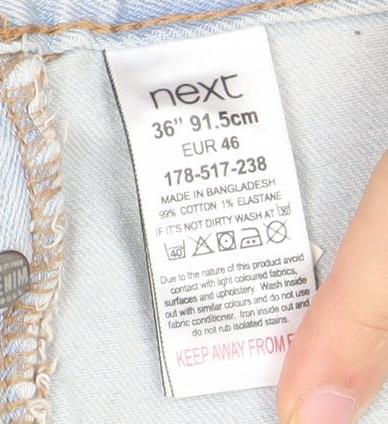 Next Men's Light Blue Denim Chino Shorts 36