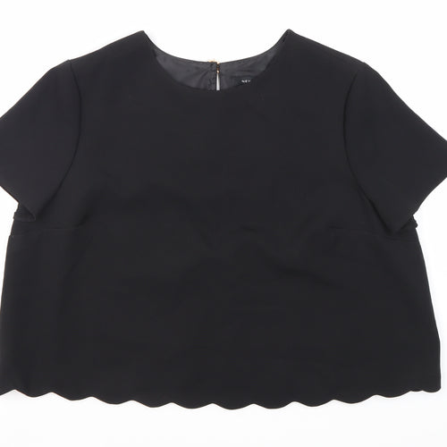 New Look Women's Black Round Neck T-Shirt UK 16