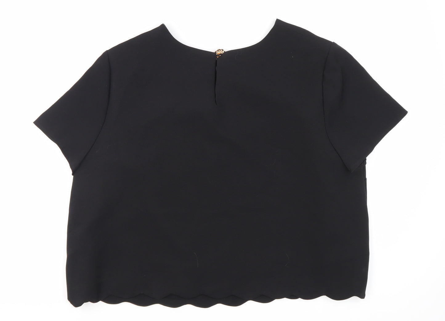 New Look Women's Black Round Neck T-Shirt UK 16