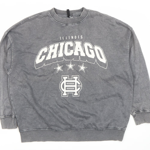 Divided Unisex Grey Pullover Sweatshirt, Size 12