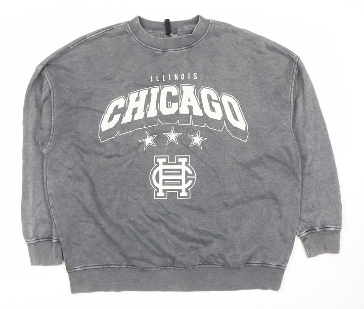 Divided Unisex Grey Pullover Sweatshirt, Size 12