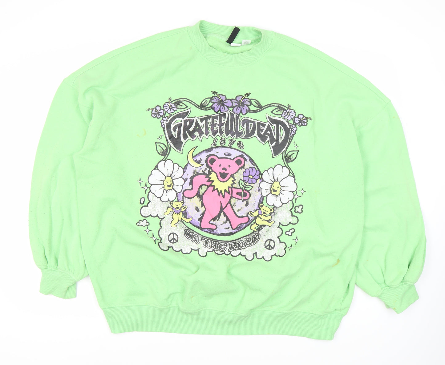 H&M Divided Unisex Large Green Graphic Sweatshirt