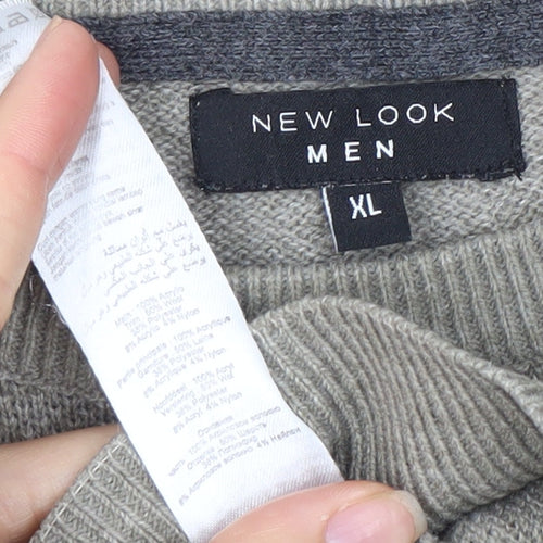 New Look Men’s Grey XL Pullover Jumper