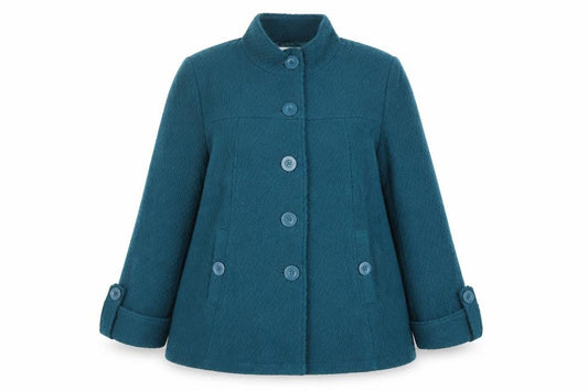 Front view of Vanilla Sands Women's Green Mid-Length Jacket, size 22