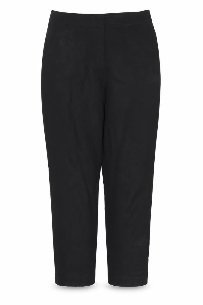 Front view of New Look Women's Black Trousers, size 14, Polyester
