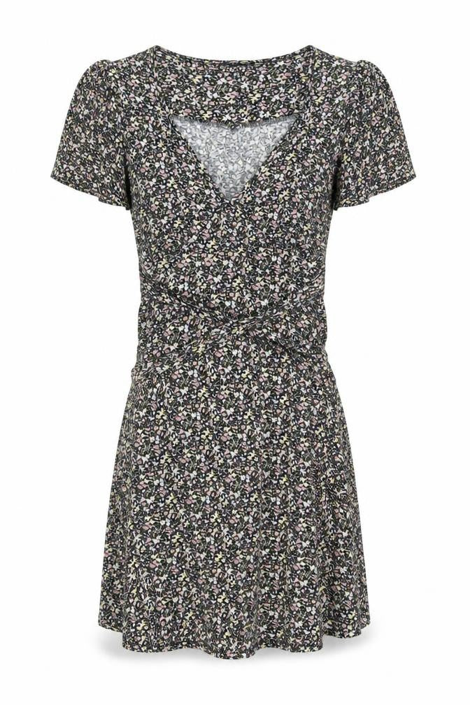 Front view of Warehouse Women's Multicoloured Floral Dress, size 6