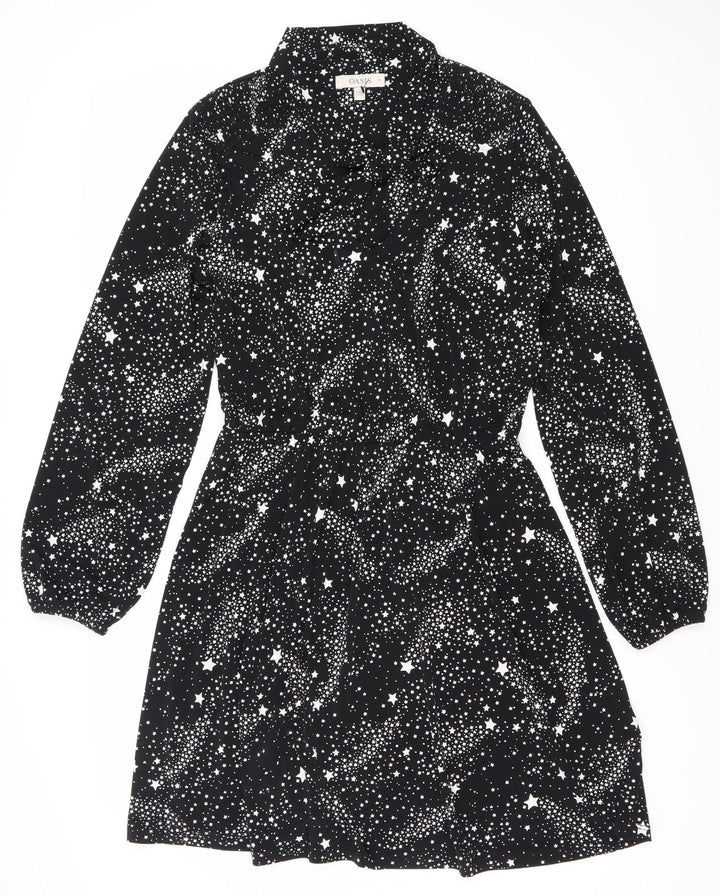 Oasis Women's Black Star Dress, M, Long Sleeve, Lightweight