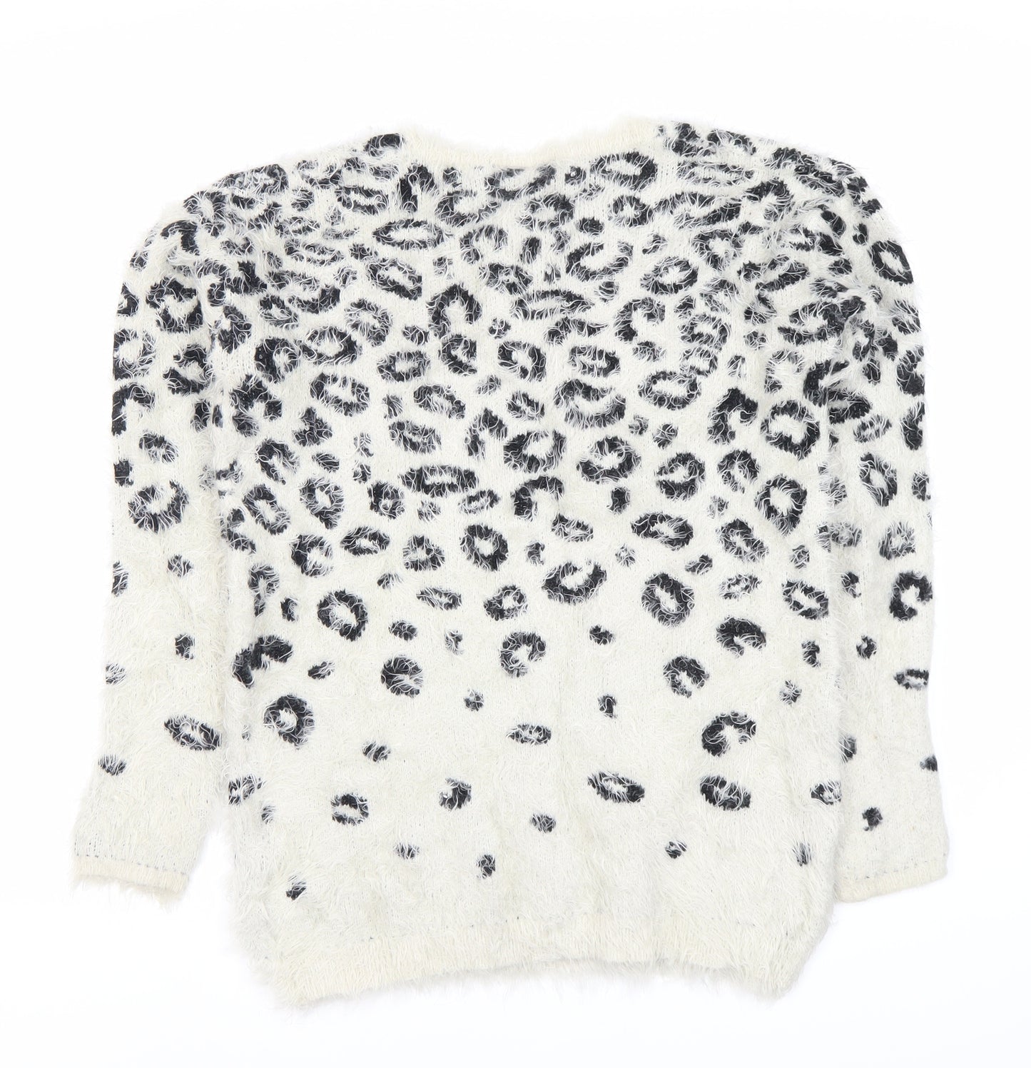 Warehouse Women's White Animal Print Pullover Jumper Size 8
