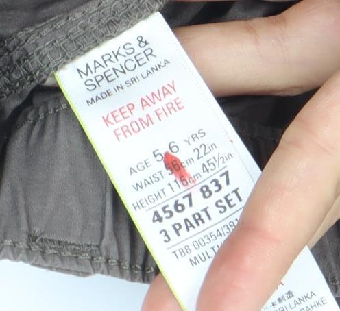Marks & Spencer Boys Brown Jogger Trousers - Size 5 Years