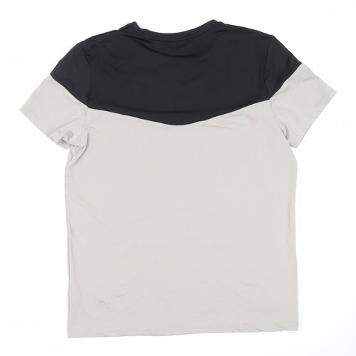 boohooMAN Men's Colourblock T-Shirt XL Black Beige