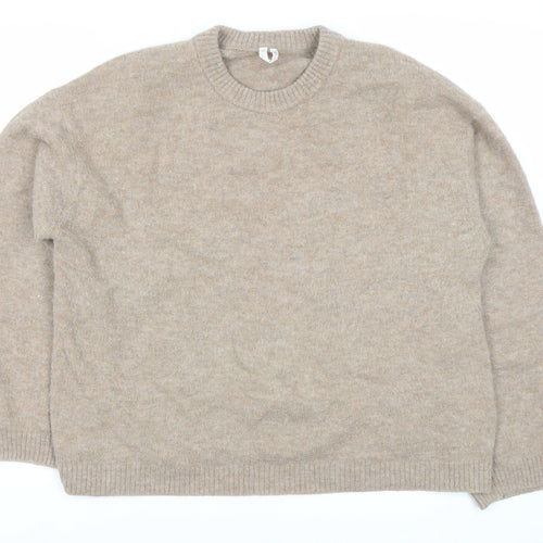H&M Women's XS Beige Crew Neck Pullover Jumper