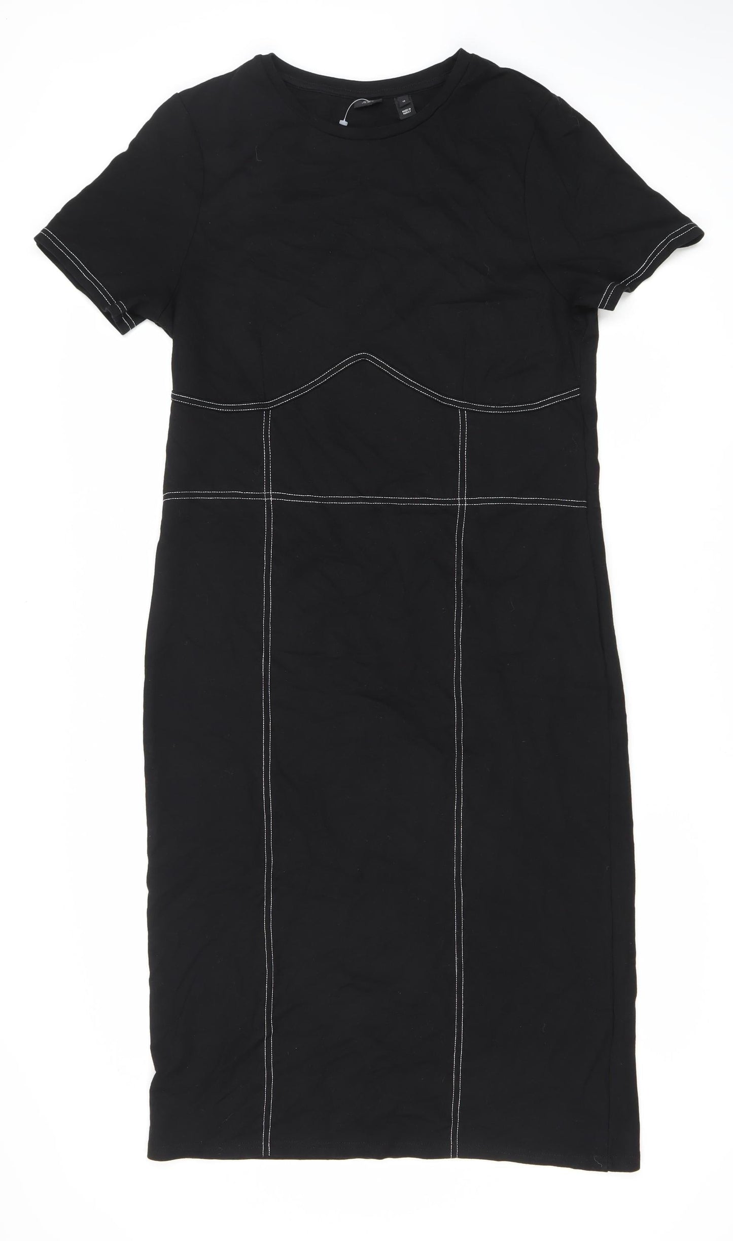 River Island Women's Black Midi Dress Size 16 Casual