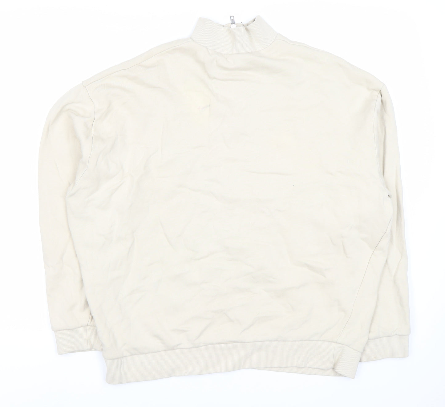 ASOS Men's Ivory Full Zip Sweatshirt M Mock Neck