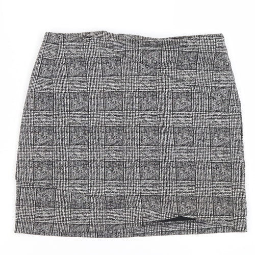 River Island Women's Black Check Pencil Skirt Size 8