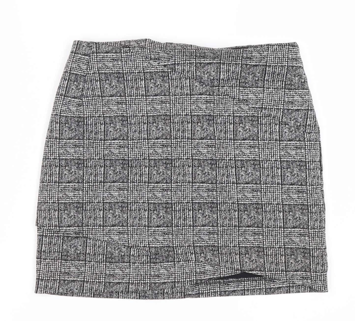 River Island Women's Black Check Pencil Skirt Size 8