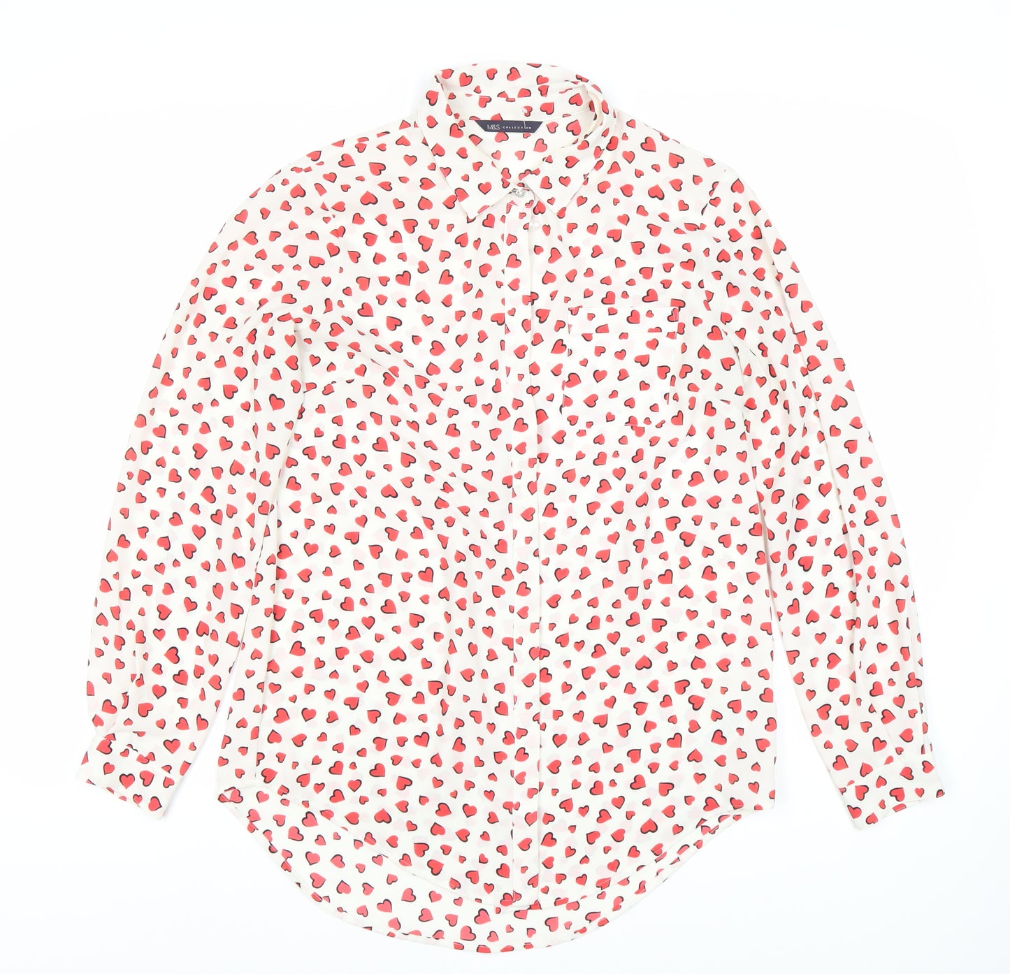 Marks and Spencer Women's Multicoloured Button-Up, Size 8