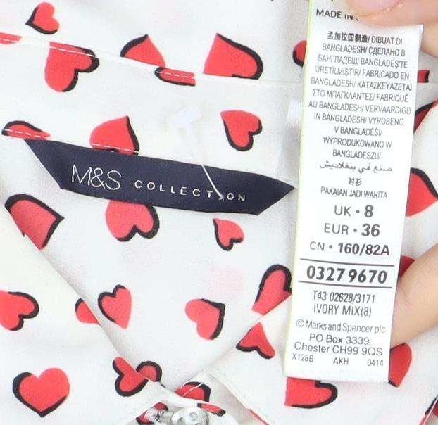 Marks and Spencer Women's Multicoloured Button-Up, Size 8
