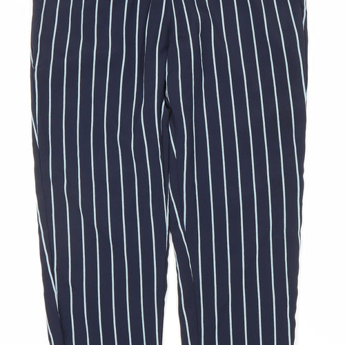 H&M Women's Blue Striped Trousers Size 8