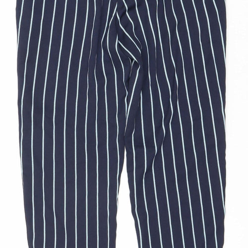 H&M Women's Blue Striped Trousers Size 8