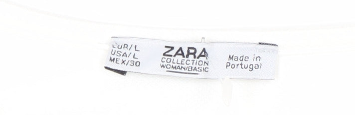Zara Women's White Geometric Print Tank Top Size L