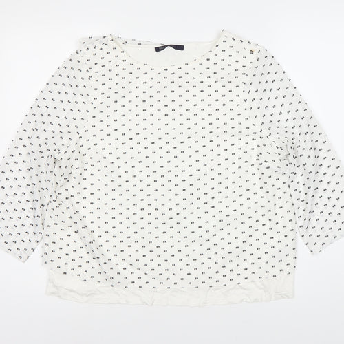 Marks and Spencer Women's White 3/4 Sleeve Viscose Blouse
