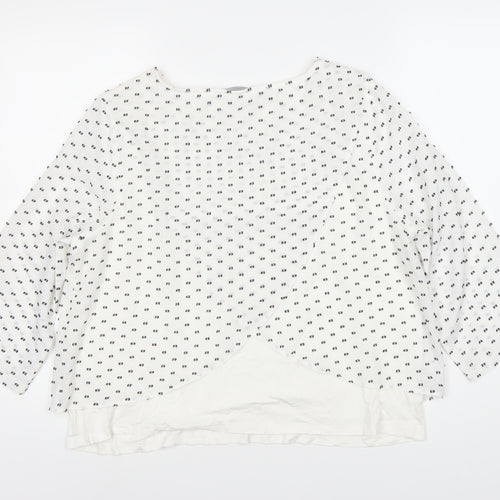 Marks and Spencer Women's White 3/4 Sleeve Viscose Blouse