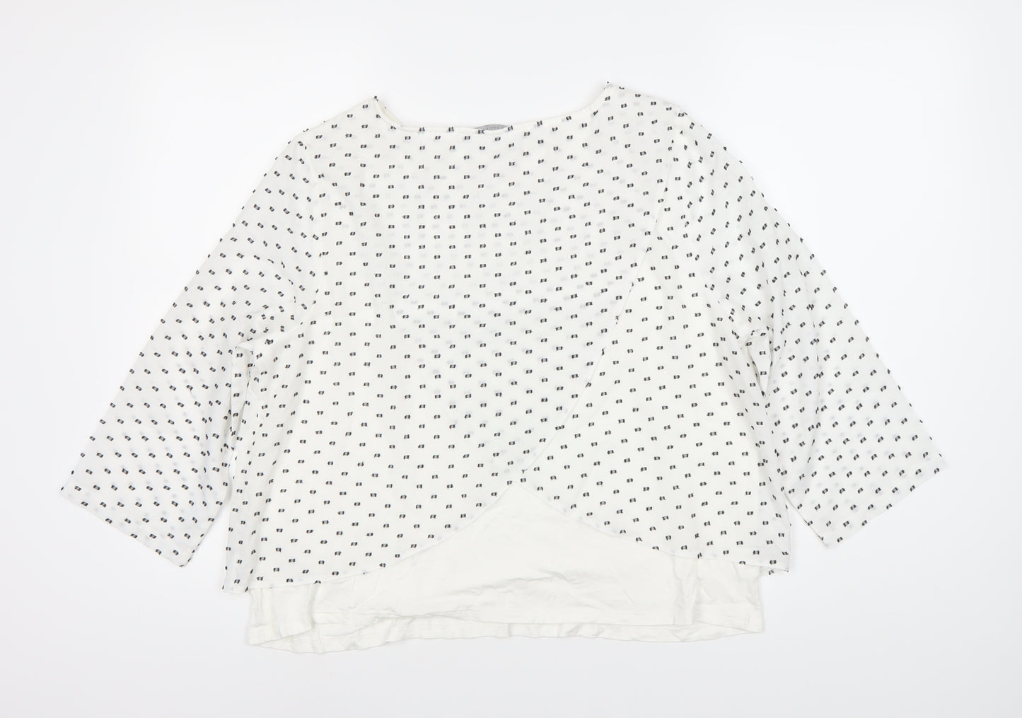 Marks and Spencer Women's White 3/4 Sleeve Viscose Blouse