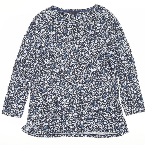 Marks and Spencer Women's Blue Floral 3/4 Sleeve Blouse