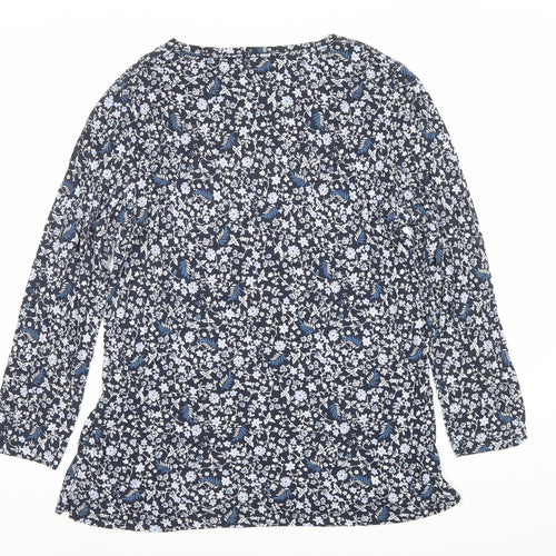 Marks and Spencer Women's Blue Floral 3/4 Sleeve Blouse